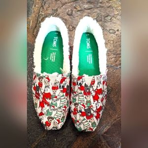 Toms Women's Glacier Grey Sweater Dogs Print Classic Sneakers